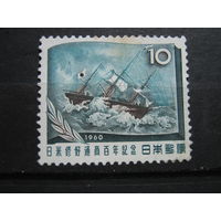 Парусник, флот, корабли. транспорт марка Япония 1960