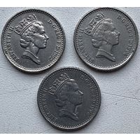 Великобритания 5 пенсов 1990, 1992, 1994 гг. Цена за 1 шт.