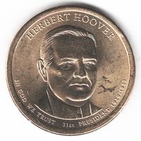 1 доллар США 2014 год 31-й Президент Герберт Гувер двор D _состояние UNC