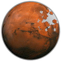 Чад 5000 франков 2023г. "Пазл: Марс". Монета в подарочном футляре; сертификат; коробка. СЕРЕБРО 31,10гр. Медь 139,95гр.(1 oz/4,5 oz).