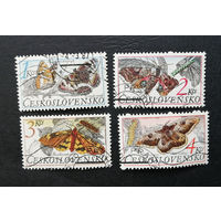 Чехословакия 1987 г. Бабочки. Фауна, полная серия из 4 марок #0179-Ф1P41