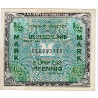 Германия, 1/2 марки, оккуп. зона союзников, 1944г. с "F"  *