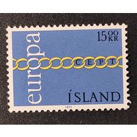 Исландия: 1м ЕВРОПА СЕРТ, 1971 (1,0 МЕ)