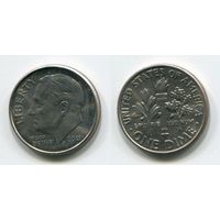 США. 10 центов (2011, буква P, aUNC)
