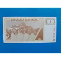 2 толара 1990 года. Словения. UNC. Распродажа