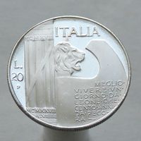 Италия монетовидный жетон 20 лир 1943 "Бенито Муссолини"