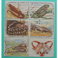 Куба. Рептилии. ( Сцепка ) 1962 - 1963 года.