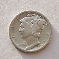 10 центов (дайм Меркурий) США 1920 года, серебро 900 пробы. 2