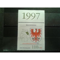 Германия 1997 Герб Бранденбурга,** одиночка Михель-2,4 евро