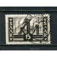 Саар - Французский протекторат - 1952/1955 - Угольная шахта 15Fr - [Mi.328] - 1 марка. Гашеная.  (Лот 79EG)-T2P9