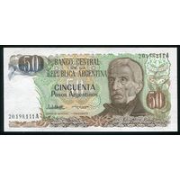 Аргентина 50 песо аргентино 1983-85 гг. P314(2). Серия A. UNC