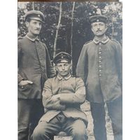 Фото ПМВ три солдата Германия Die 3.Frankfurter шеврон