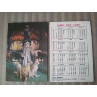 Карманный календарик.1985 год. Цирк. Ольга Ильина