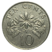 Сингапур 10 центов, 1986