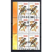 Девятый стандартный выпуск "Птицы сада" Беларусь 2006 год (650) 1 марка в шестиблоке (мелованная бумага)