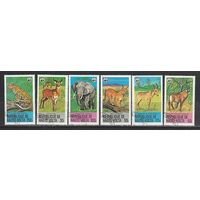Марки Верхняя Вольта. 1979 год. Животные. Полная серия из 6 марок. Гашеные.