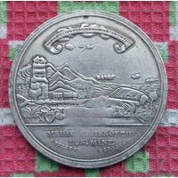 Памятная медаль 1869 года от владельца железной дороги Уильям Генри Вандербильта о первой поездке от Атлантического кеана до Тихого океана.