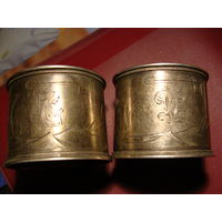 Прекрасная пара серебряных колец для салфеток.  Серебро. Модерн 19 век 61,гр 84 пр