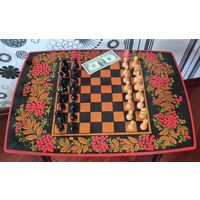 Шахматный стол Хохлома Шахматы шашки СССР 65x45 Высота=58см