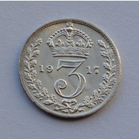 Великобритания 3 пенса, 1917