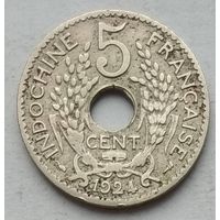 Индокитай Французский 5 сантимов 1924 г.