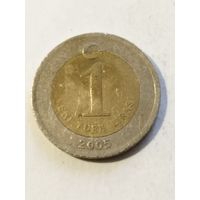 Турция 1 лира 2005