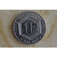 Франция 1 франк 1988( 30 лет Пятой Республике)