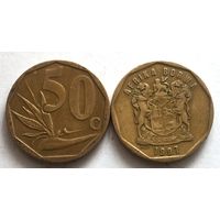 ЮАР /Южная Африка/, 50 центов 1997. Надпись на языке сото: AFRIKA BORWA