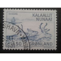 Дания Гренландия 1981 олени плывут