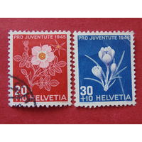 Швейцария 1945 г. Цветы.