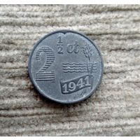 Werty71 Нидерланды 2 1/2 цента 1941 2,5 Редкая