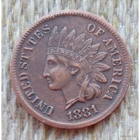 США 1 цент 1881 года