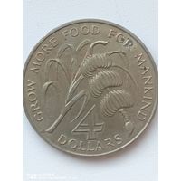 4 доллара Барбадос 1970