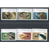 Западная Сахара - 1996г. - Птицы - полная серия, MNH, 1 марка с полосами на клее - 6 марок