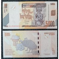 5000 франков Конго 2022 г. UNC