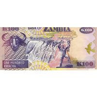 Банкнота 100 квача Замбия 1992 год