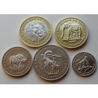 Конго. набор 5 монет 50, 100, 250, 500, 1000 франков 2020 год  "60 лет Независимости"