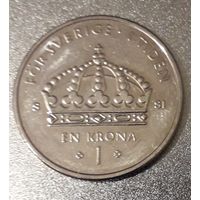 Швеция, 1 крона, 2008 год, медь-никель