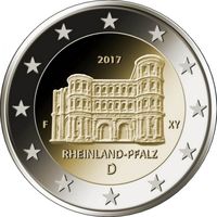 2 евро 2017 Германия G Рейнланд-Пфальц UNC из ролла