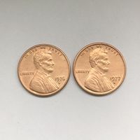 1 цент США 1976 D и 1977 D - 2 монеты
