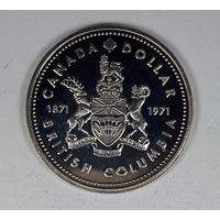 Канада 1 доллар 1971  100 лет присоединению Британской Колумбии