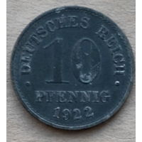 Германия 10 пфенниг 1922