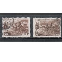 СССР-1949 (Заг.1282 1+2)  гаш. , 8 Марта, 2 выпуска, растры ВР+КВ