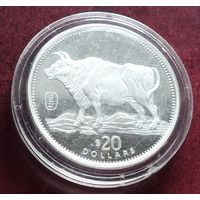Серебро 0,999! Либерия 20 долларов, 1997 Китайский гороскоп - Год быка