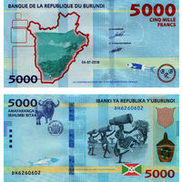 Бурунди  5000 франков 2018 год UNC
