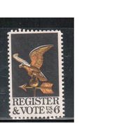 США-1968, (Мих.950) , * (без клея) , Символы, Орел (одиночка),