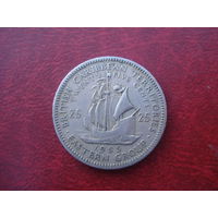 25 центов 1955 год Восточные Карибы