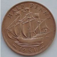 Великобритания пол пенни. 1951