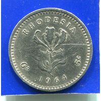 Родезия 6 пенсов , 5 центов 1964