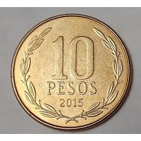 Чили 10 песо, 2015 Отметка монетного двора: "Посох Меркурия" - Утрехт, Нидерланды (10-4-28)